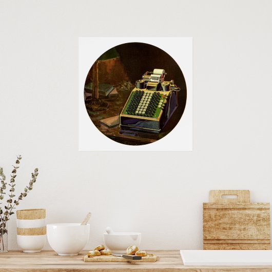 ヴィンテージBusiness Comptometer会計計算機 ポスター (キッチン)