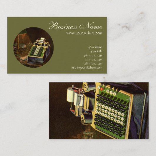 ヴィンテージBusiness Comptometer会計計算機 名刺 (正面/裏面)