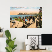 ヴィンテージc 1910ビーチシーン長ビーチCA ポスター (ホームオフィス)