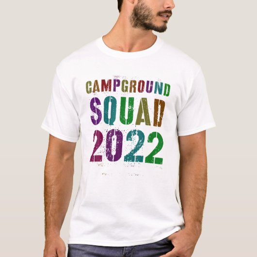 ヴィンテージCAMPGROUND SQUAD 2022サマーカウンセラー茶 Tシャツ (正面)