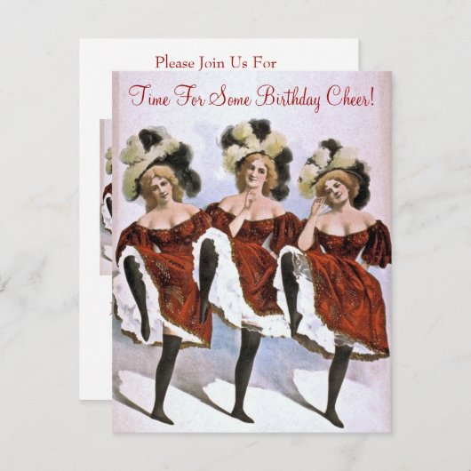 ヴィンテージCanDancer誕生日記念日パーティー 招待状 (正面/裏面)