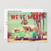 ヴィンテージCaravan新しい住所の引越し告知 ポストカード (正面/裏面)