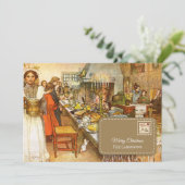 ヴィンテージCarl Larsson Personalizable Christmas Eve シーズンカード (スタンド正面)