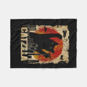 ヴィンテージCatzilla Tee -おもしろい Kitten And Cat フリースブランケット (正面(横))