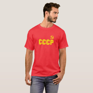 ヴィンテージCCCPのソ連国旗の人の暗いTシャツ Tシャツ