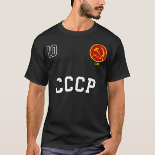 ヴィンテージCCCPサッカーハンマーシックルソ連19 Tシャツ