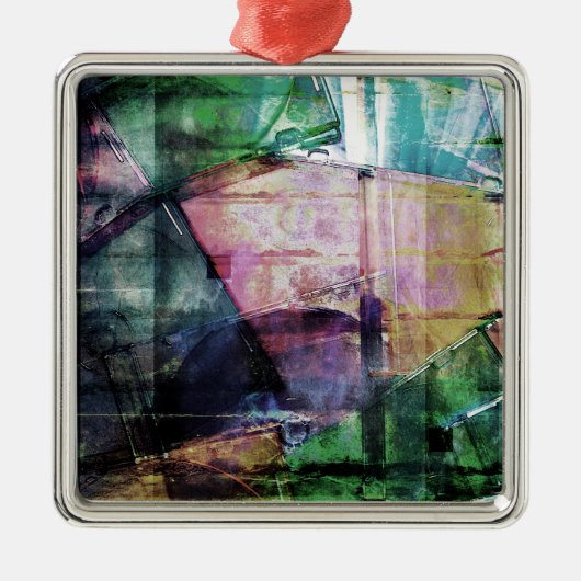 ヴィンテージCDケースコラージュ メタルオーナメント (正面)