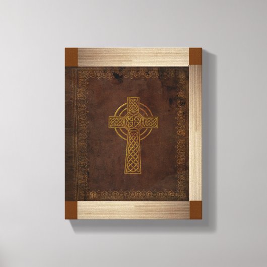 ヴィンテージCeltic Bible Replica on Canvas キャンバスプリント (正面)