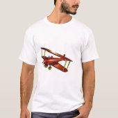 ヴィンテージCGI赤飛行機Tシャツ Tシャツ (正面)