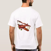 ヴィンテージCGI赤飛行機Tシャツ Tシャツ (裏面)