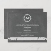 ヴィンテージChaIkモ刺激を受けたノグラム結婚ズ 招待状 (正面/裏面)