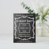 ヴィンテージChalkboardスタイル退職日を保存 案内ポストカード (スタンド正面)