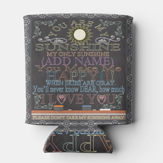 ヴィンテージChalkboard名前の追加クーラーボックス 缶クーラー (裏面)