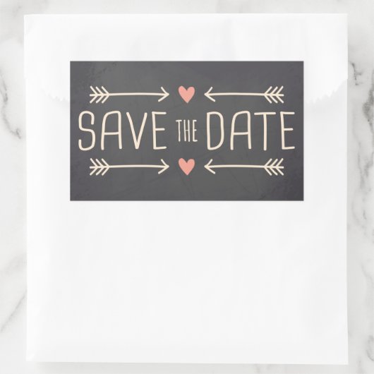 ヴィンテージChalkboard日付保存デザイン 長方形シール (バッグ)