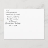 ヴィンテージChalkboard Retirement日付パーティーの保存 案内ポストカード (裏面)