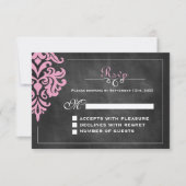 ヴィンテージChalkboard RSVPカード (正面)