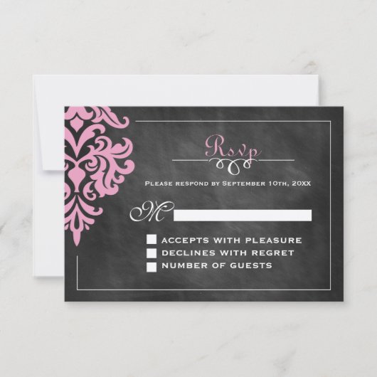 ヴィンテージChalkboard RSVPカード (正面)