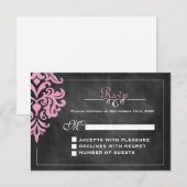 ヴィンテージChalkboard RSVPカード (正面/裏面)