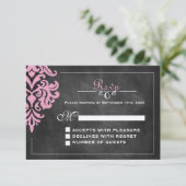 ヴィンテージChalkboard RSVPカード (スタンド正面)