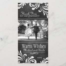 ヴィンテージChalkboard Thank You Photo Card (4x8) サンキューカード