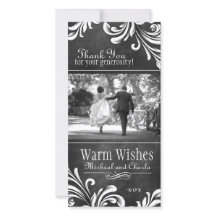 ヴィンテージChalkboard Thank You Photo Card (4x8)