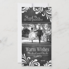 ヴィンテージChalkboard Thank You Photo Card (4x8) サンキューカード