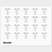 ヴィンテージCherish白いフローラとバラ日付を保存 ハートシール (シート)