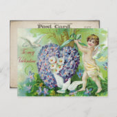 ヴィンテージCherubバレンタイン葉書 シーズンポストカード (正面/裏面)