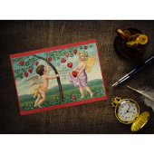 ヴィンテージCherubラブポストカードとロマンチックなハートD シーズンポストカード