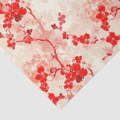 ヴィンテージChinoiserieアジアフローラ赤い切り離し 薄葉紙 (詳細)