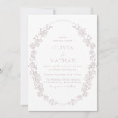 ヴィンテージChinoiserieゴージャスなフローラフレ結婚ーム 招待状 (正面)