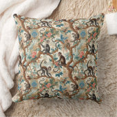 ヴィンテージChinoiserieサル クッション (ブランケット)