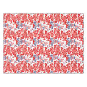 ヴィンテージChinoiserieデルフトレッドフランスのブルーモノグラム テーブルクロス (正面(横))