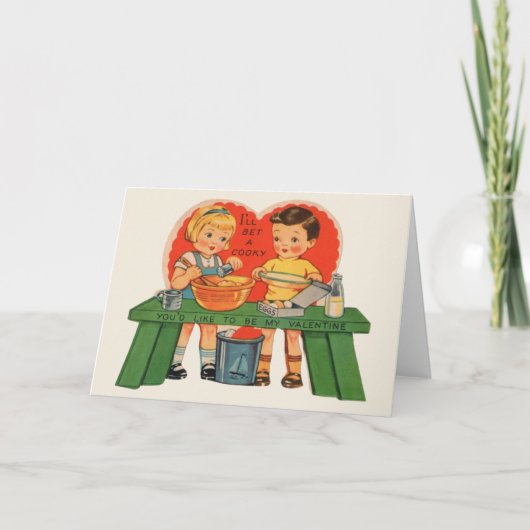 ヴィンテージCookieベーキングバレンタインデーカード シーズンカード (正面)