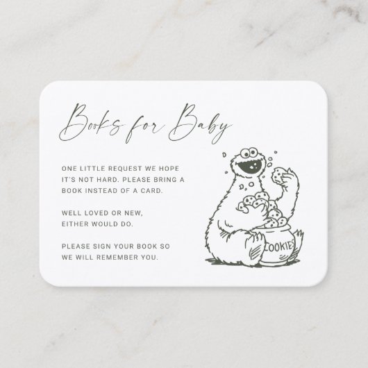ヴィンテージCookie Monsterベビーブックの挿入要求 プレイスカード (正面)