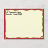 ヴィンテージCowboy Redロマンティックハート シーズンポストカード (裏面)