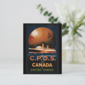 ヴィンテージCPOSからカナダへの統一された州出荷旅行 ポストカード (スタンド正面)