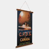 ヴィンテージCPOSからカナダへの統一された州出荷旅行 吊り下げ型タペストリー (傾斜あり)