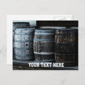 ヴィンテージCustomText付き木製バレル ポストカード (正面/裏面)