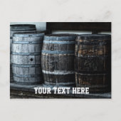 ヴィンテージCustomText付き木製バレル ポストカード (正面)
