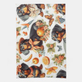 ヴィンテージDachshundシームレス キッチンタオル (縦)