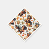 ヴィンテージDachshundシームレス スタンダードカクテルナプキン (角)