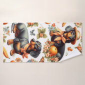 ヴィンテージDachshundシームレス バスタオル (バスタオル)