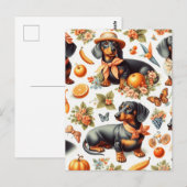 ヴィンテージDachshundシームレス ポストカード (正面/裏面)