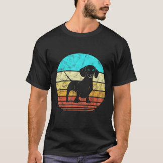 ヴィンテージDachshund Silhouette 60s 70sレトロ犬 Tシャツ