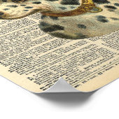 ヴィンテージDalmatian辞書のページのトップハット ポスター (角)