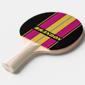 ヴィンテージDark 80sボードストライプ名 卓球ラケット (正面アングル)