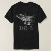 ヴィンテージDC3スケッチ飛行機飛行機ギフト Tシャツ (デザイン正面)