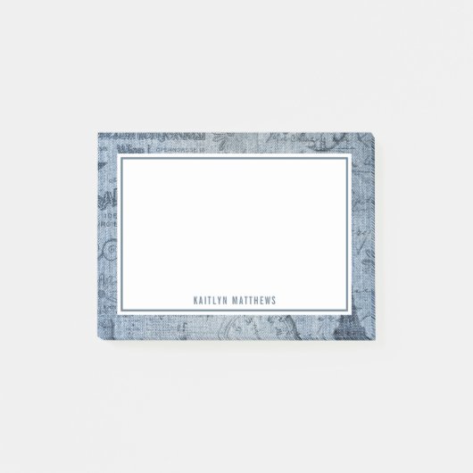 ヴィンテージDenim Sketchs Jeans Texture Name Post-it  ポストイット (正面)