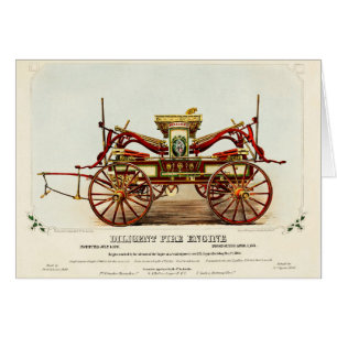 ヴィンテージDiligent Fire Engine、1852、復元されたカード